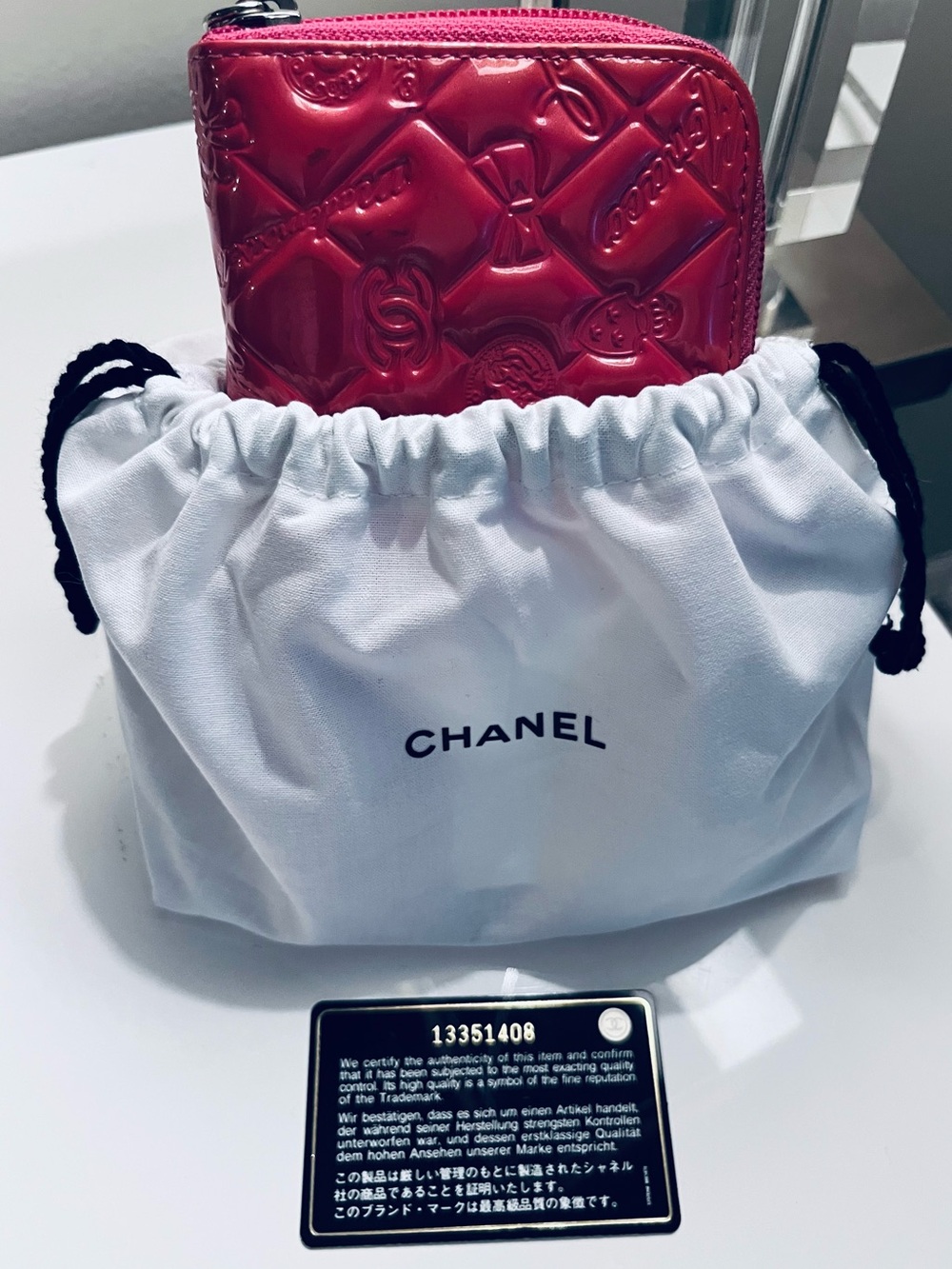 Chanel Pink Quilted Patent Leather Zip Wallet - Picture 3 of 13